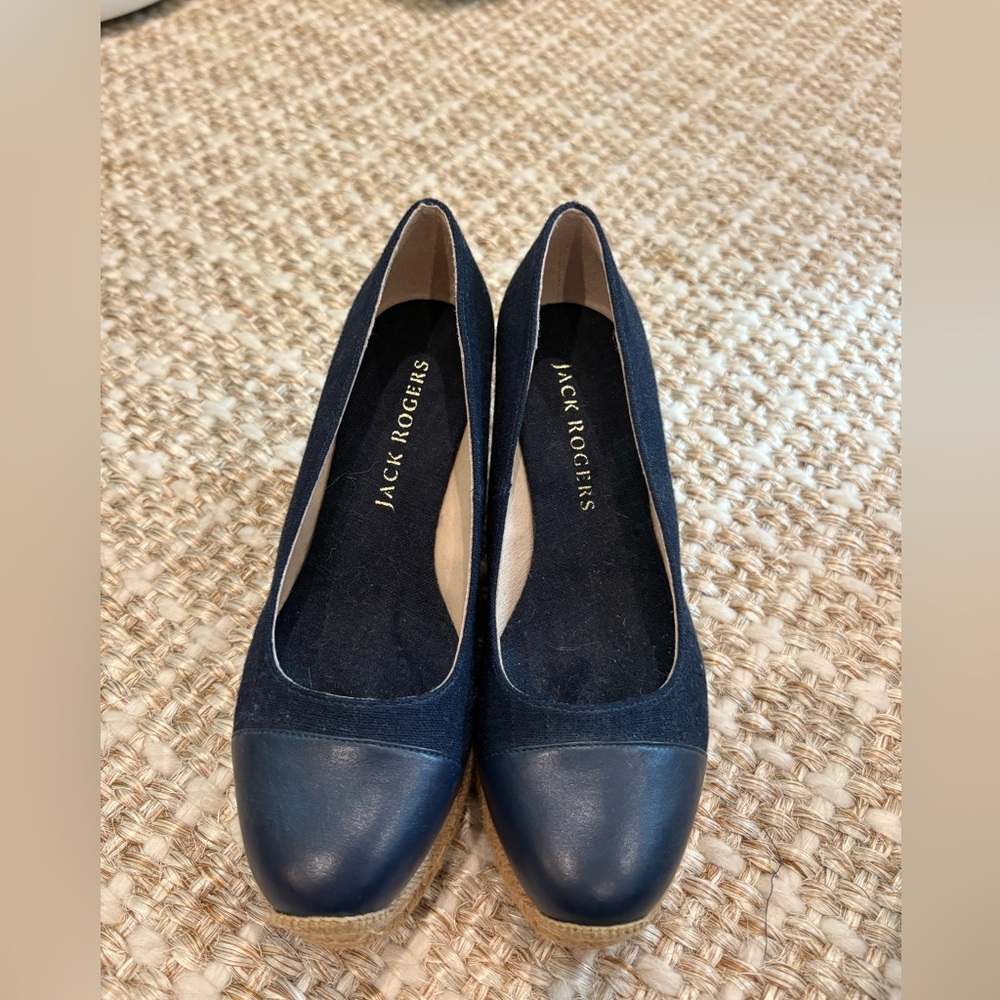 Jack Rogers Navy Espadrille Wedges